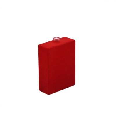 velvet red square glass spray cosmetic luxury perfume bottles 100ml for sale 