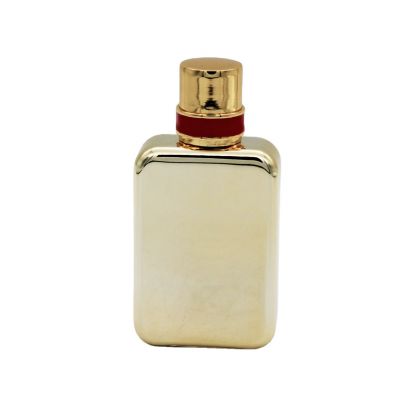 uv electroplating golden empty spray glass perfume bottle luxury 100ml for sale