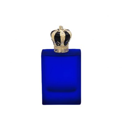 non-spill blue cosmetic packaging empty glass perfume spray bottle 100ml for sale 