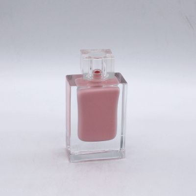 high quality painting coating inside pink empty cosmetic glass spray 50ml perfume bottle 