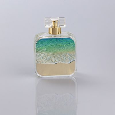 100ml luxury fancy heat transfer printing perfume glass bottles 