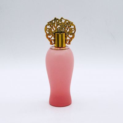 wholesale high end rubber painting pink cosmetic empty perfume glass bottles 100ml