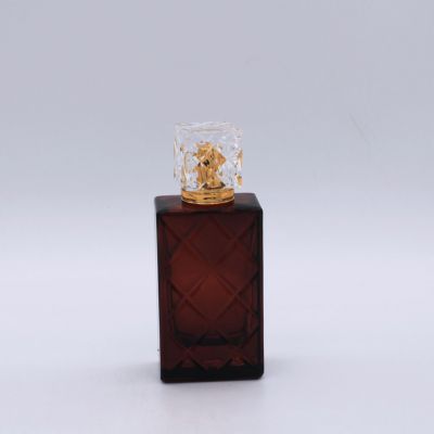 100ml special painting red color glass perfume bottle packaging 