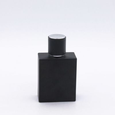 china manufacturer 100ml glass cosmetic packaging empty square black perfume bottle 