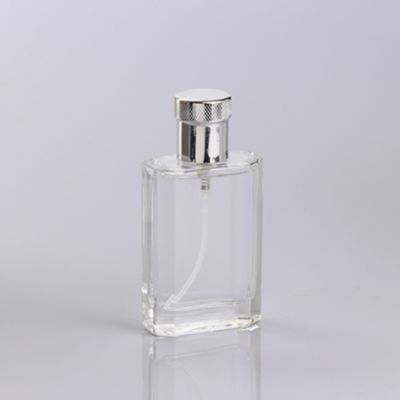 square shape empty glass refillable perfume spray bottle 