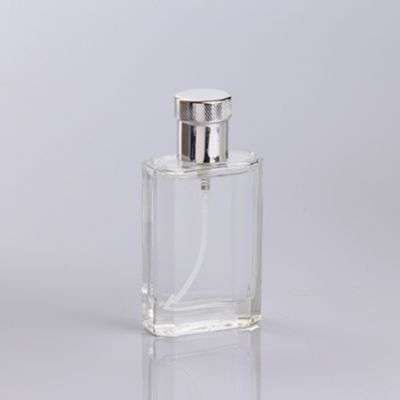 square shape empty glass refillable perfume spray bottle 