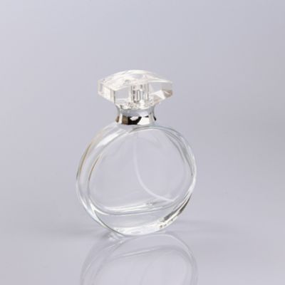 hot sale round shape clear glass perfume bottles 50ml glass 