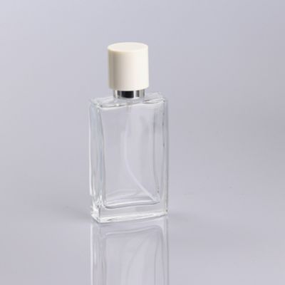 luxury clear empty square shape glass perfume bottles 50ml 