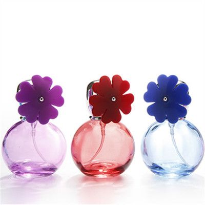 30ml Frost Black White Clear Blue Green pink ball shape Glass perfume Bottle With Fine Mist Sprayer