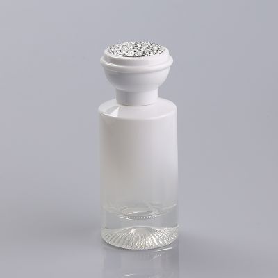 empty crimp neck white glass 50ml spray pump perfume bottle 