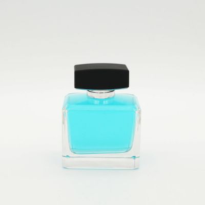 wholesale high quality fancy square unique empty clear glass bottle 100ml perfume