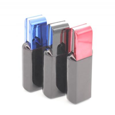 Glass bottle manufacturer Custom 100ml Black square glass perfume bottle with uv coating lid 