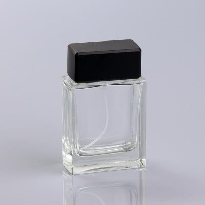Trade Assurance High Quality 100ml Square Shape Fancy Empty Mist Spray Glass Perfume Bottle