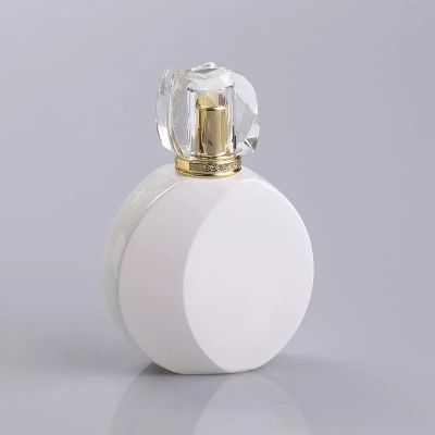 Manufacturers Whole Coating White 100ml Round Shape Empty Luxury Perfume Glass Bottle 