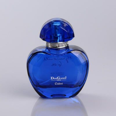 Whole Coating Blue Perfume Empty Spray Glass Bottle 