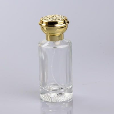 High Quality Cosmetic Packaging 50ml Clear Cylinder Cologne Empty Spray Perfume Glass Bottle 