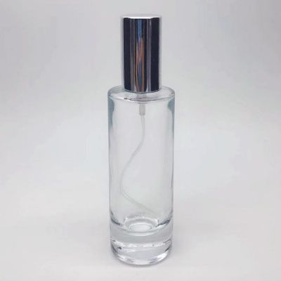 30ml 50ml cylindrical glass perfume bottles with Aluminum pump Spray Cap 