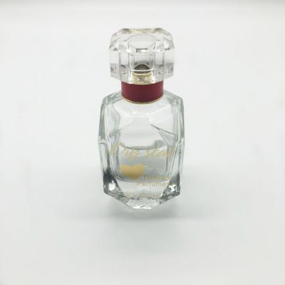 Luxury fancy design empty clear glass spray pump perfume bottle 