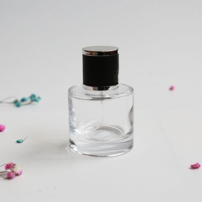 50ml transparent round shape perfume glass bottle 