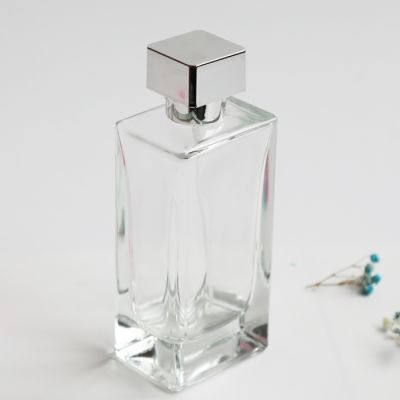 100ml rectangle transparent perfume glass bottle 