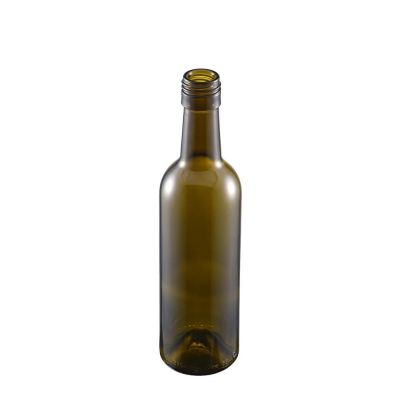 375ml Amber spirit round shape wine glass bottle for liquor 