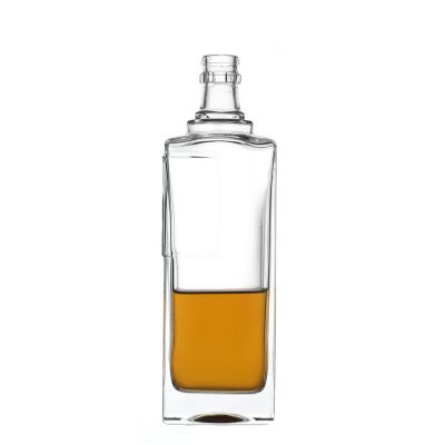 High Quality Flint Square Shape for Spirits Customize Glass Bottle for Liquor Factory 