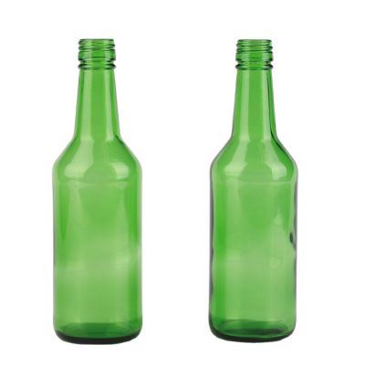 12oz green soju liquor glass bottle with aluminium lid 