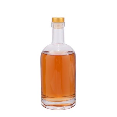 12oz 350ml clear glass vodka bottle with cork 