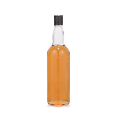 high quality clear empty glass bottle for whiskey with tamper proof aluminum lid