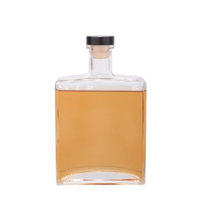 Flat square 75cl clear ( flint) liquor bottles whole sale 