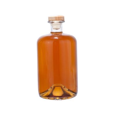 Hot sale 70cl/23.33oz round glass Alcoholic beverages bottle 