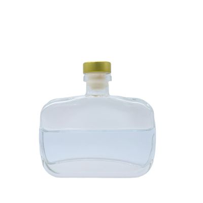 Factory new type High quality 120ml clear flat glass aroma diffuser bottle with lid 