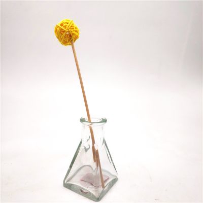 wholesale 50ml triangular liquar arom diffuser glass bottle with reed 