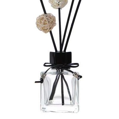 40ml/50ml/80ml/100ml/125ml/180ml clear empty square reed diffuser bottle