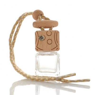5ml 8ml 10ml 12ml 15ml empty car diffuser perfume square wooden lid glass bottles