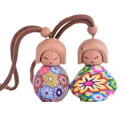 Wholesale 12ml polymer clay custom empty glass diffuser perfume bottles with wooden cap 
