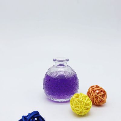 70ml 100ml custom carved ball shape empty reed diffuser glass bottle 