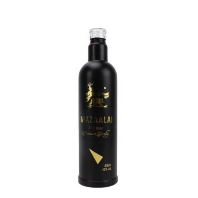 2020 Hot selling empty black 500ml Spirit whisky liquor vodka bottle empty glass bottles 
