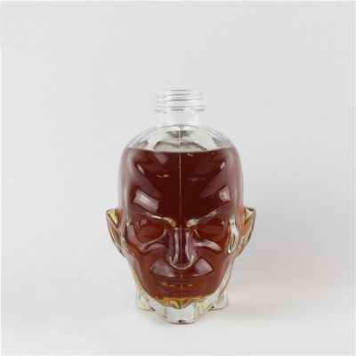 China manufacturer fancy glass bottle with a bole for liquor luxury empty liquor bottle 