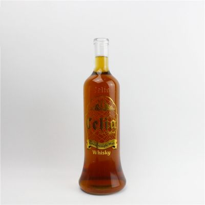 Silk print transparent wine bottle 700ml thickness glass bottles wine bottles 