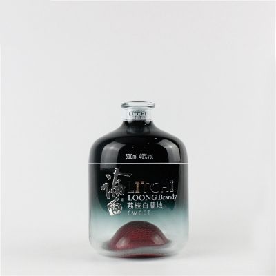 Spraying black 500ml empty glass bottle wine glass bottle 