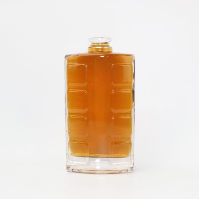 oblong 680ml clear Whisky glass bottle support customized 