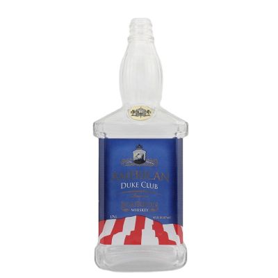 Large capacity 1750ml glass bottle for whisky vodka champagne 