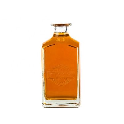 Transparent 1000ml Rum Bottle Whisky Liquor Bottle 