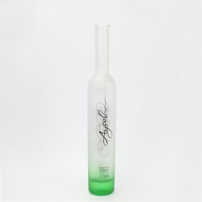 High bottleneck silk print glass bottle with corks 