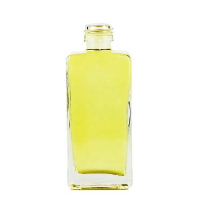 Custom 100ml threaded square transparent glass bottles 