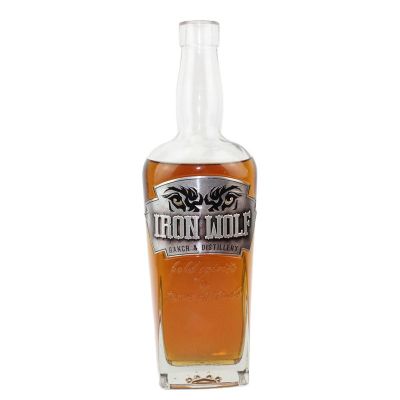Vodka Bottle 750ML Empty Simple Factory Produced Glass Vodka Wine Bottle Glass Body