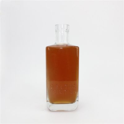 Bottle Empty Cork Stopper Lid liquor 500ml Whiskey Decanter Square Glass Bottle 