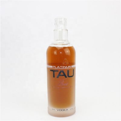 Wholesale custom luxury bottle round empty clear vodka whiskey liquor spirit glass bottles 