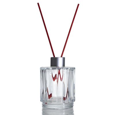 Aroma Oil Glass Bottle Reed Empty Embossed Round 200ml Diffuser Clear Bottle